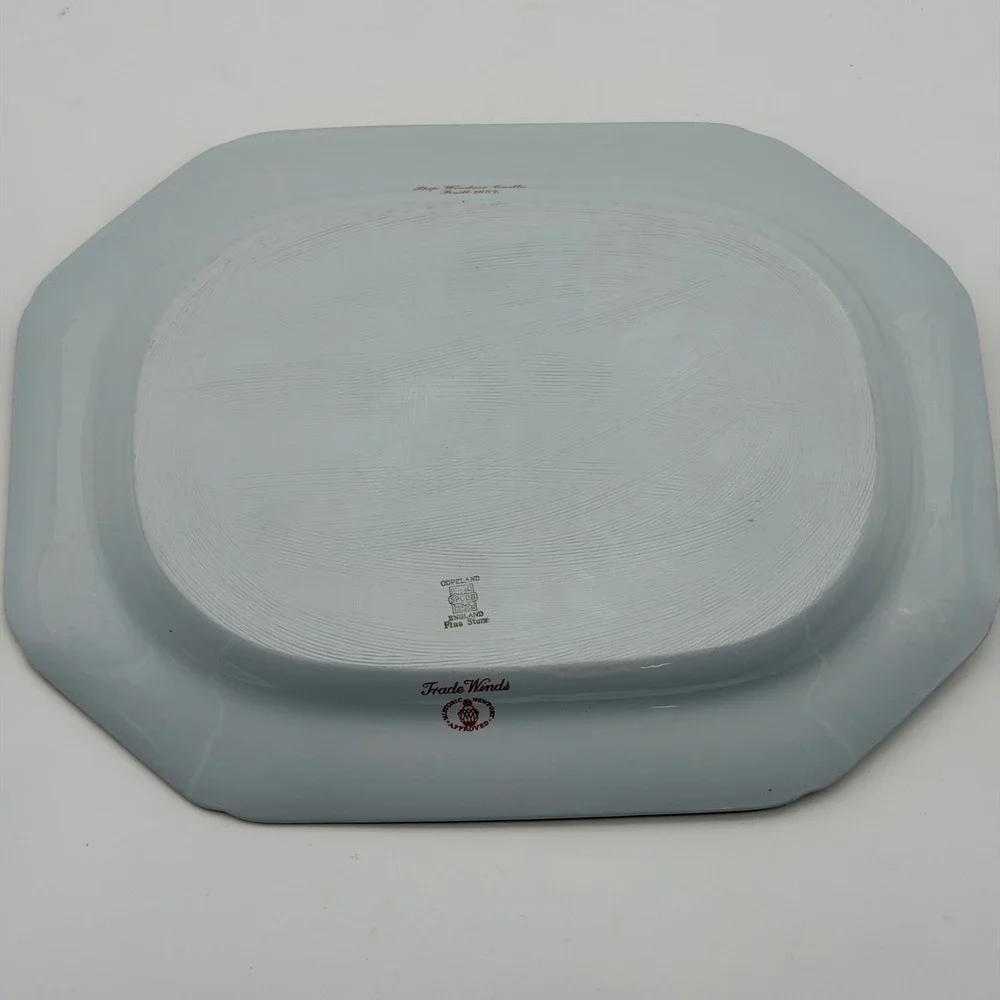 Vintage Spode Trade Winds Rust Red Ship Serving Platter 14